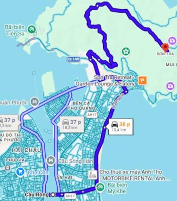 Đường đi bán đảo Sơn Trà